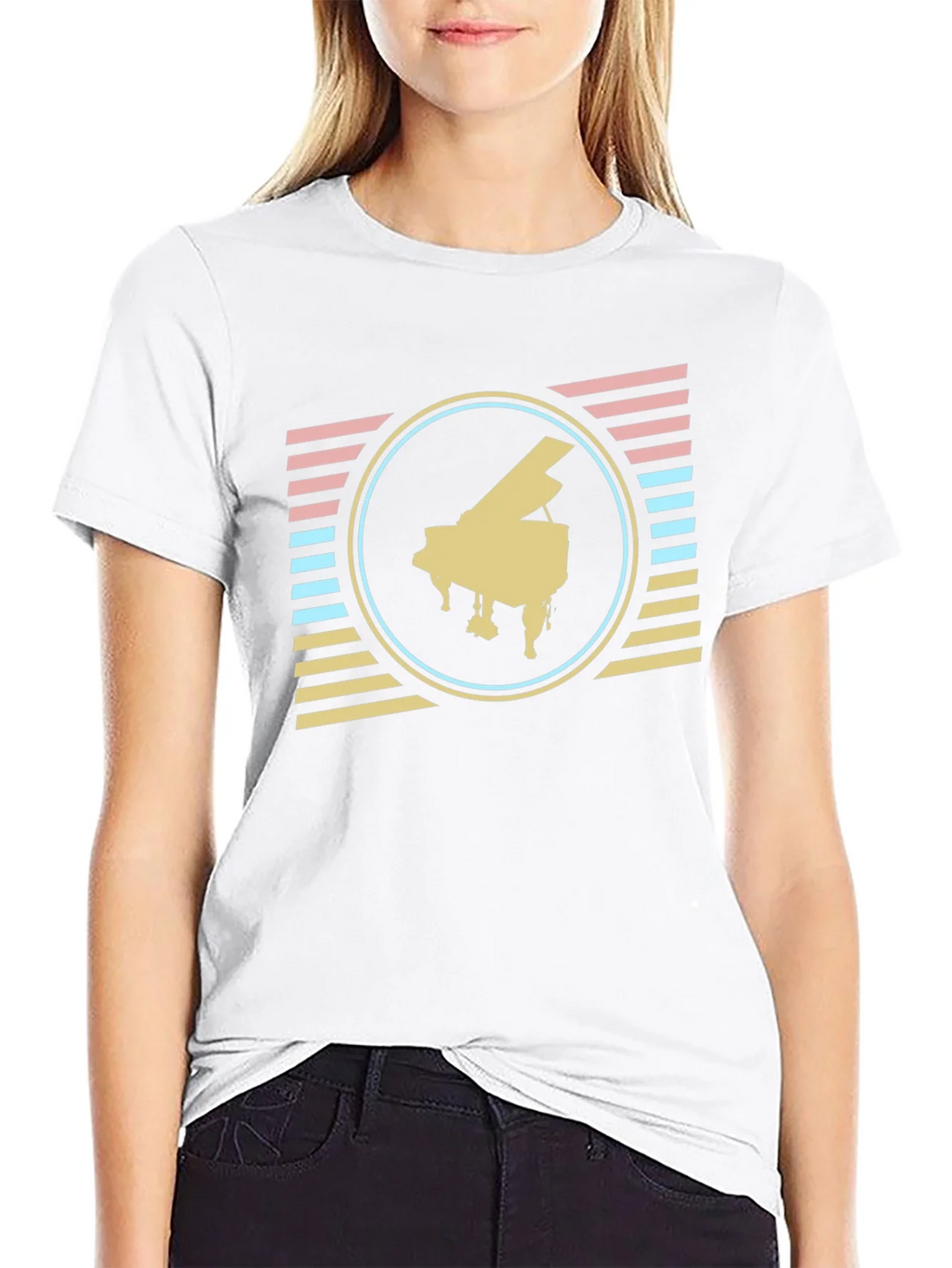 Retro Piano T-Shirt - Vintage Musical Style product image 8