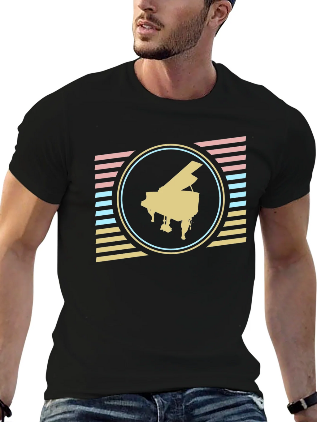 Retro Piano T-Shirt - Vintage Musical Style product image 6