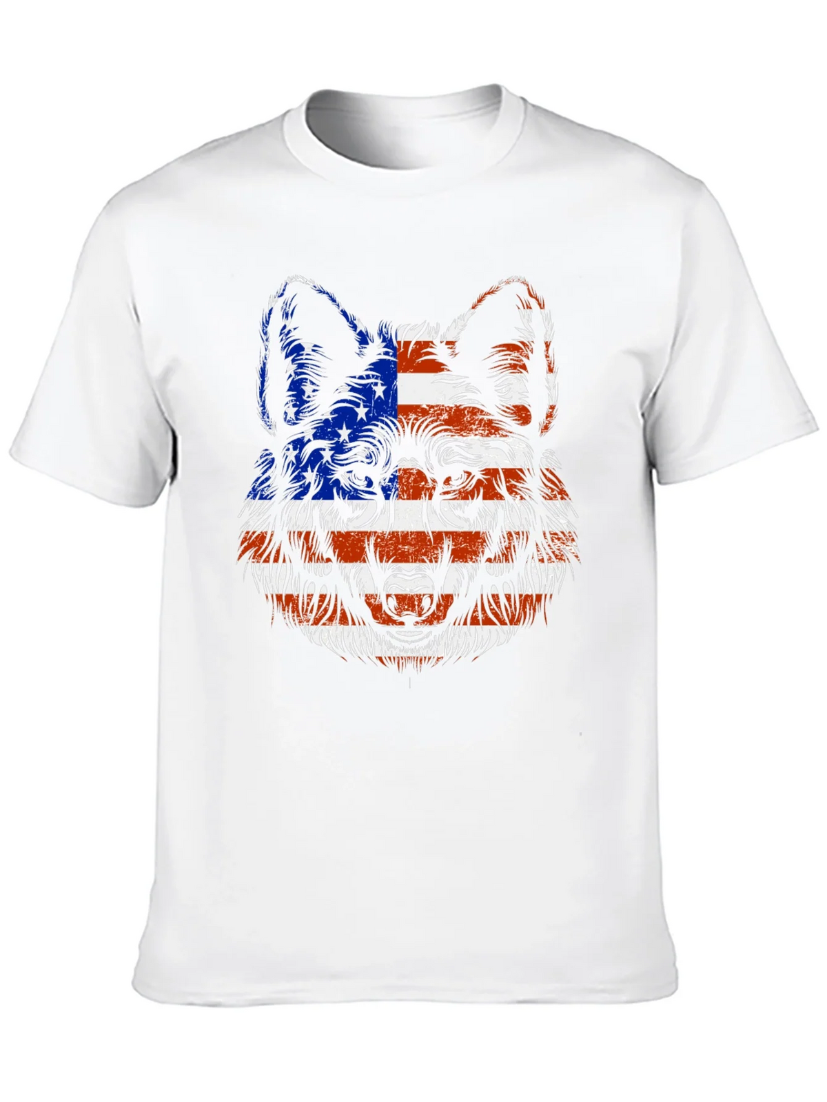 American Flag Wolf Graphic T-Shirt product image 4