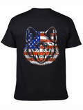 American Flag Wolf Graphic T-Shirt product image 1