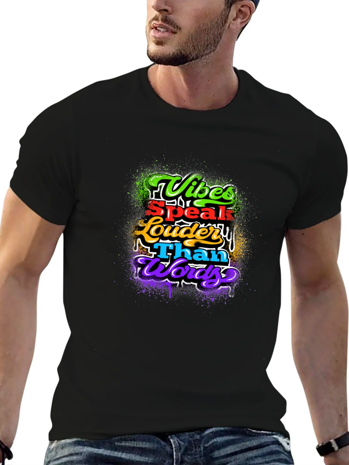 Vibes Speak Louder Than Words Graphic T-Shirt product image 6