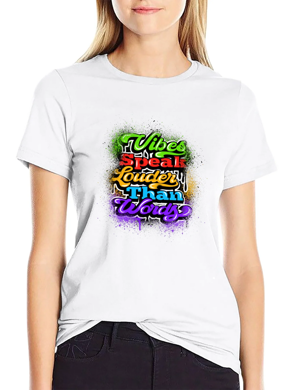 Vibes Speak Louder Than Words Graphic T-Shirt product image 8