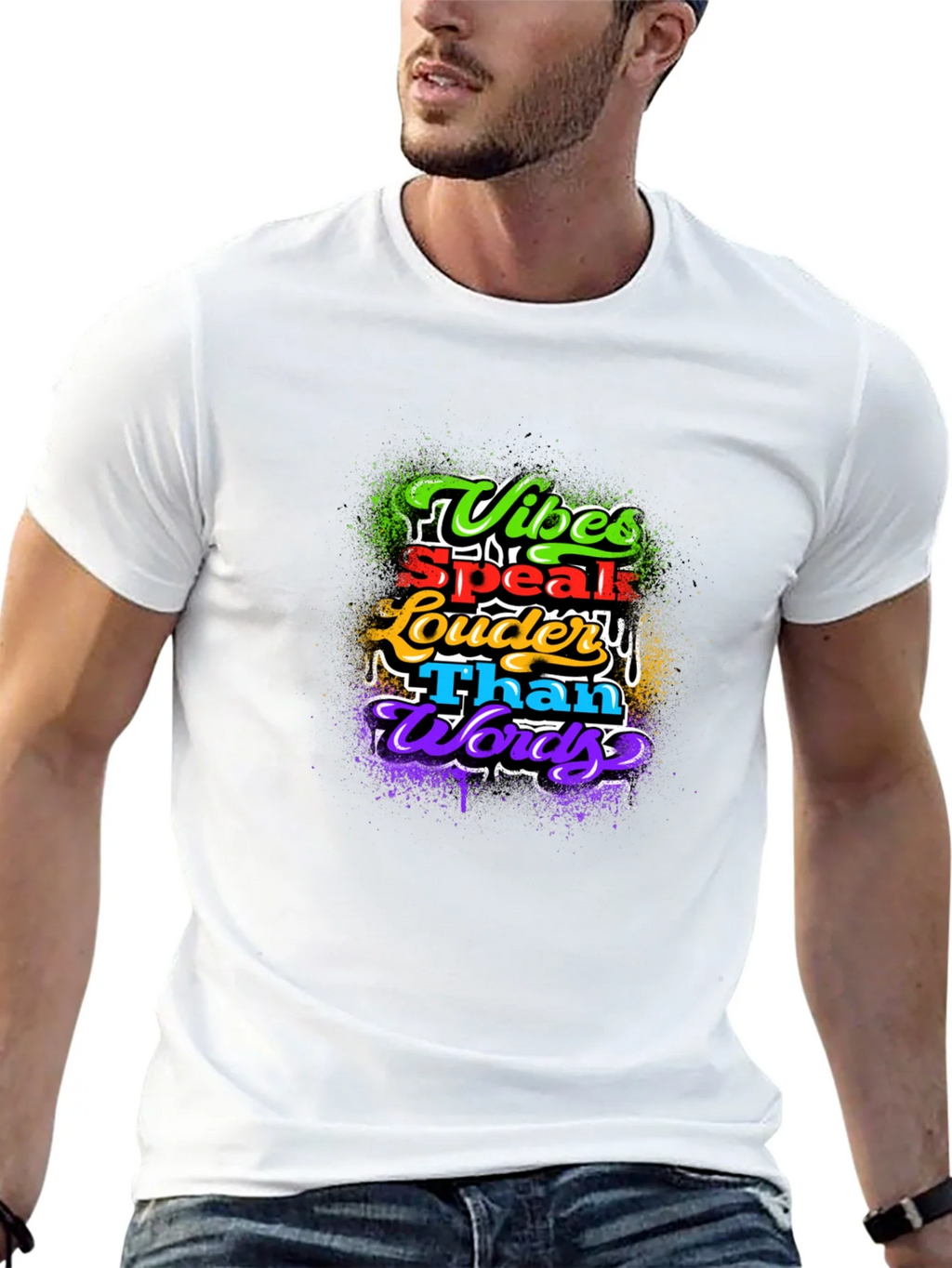 Vibes Speak Louder Than Words Graphic T-Shirt product image 12