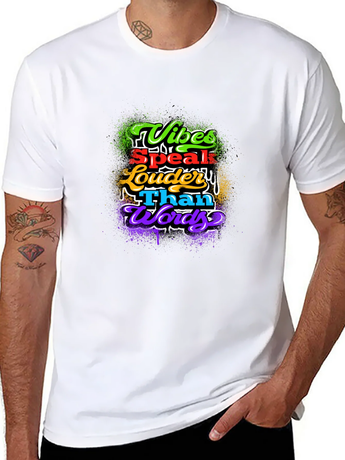 Vibes Speak Louder Than Words Graphic T-Shirt product image 7