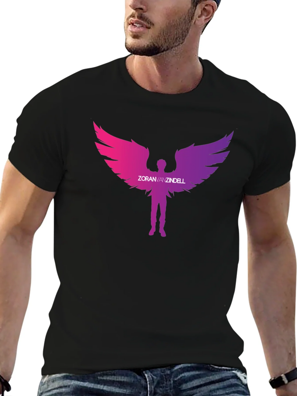 Zoran Vanzindell Angel Wings Black T-Shirt product image 2