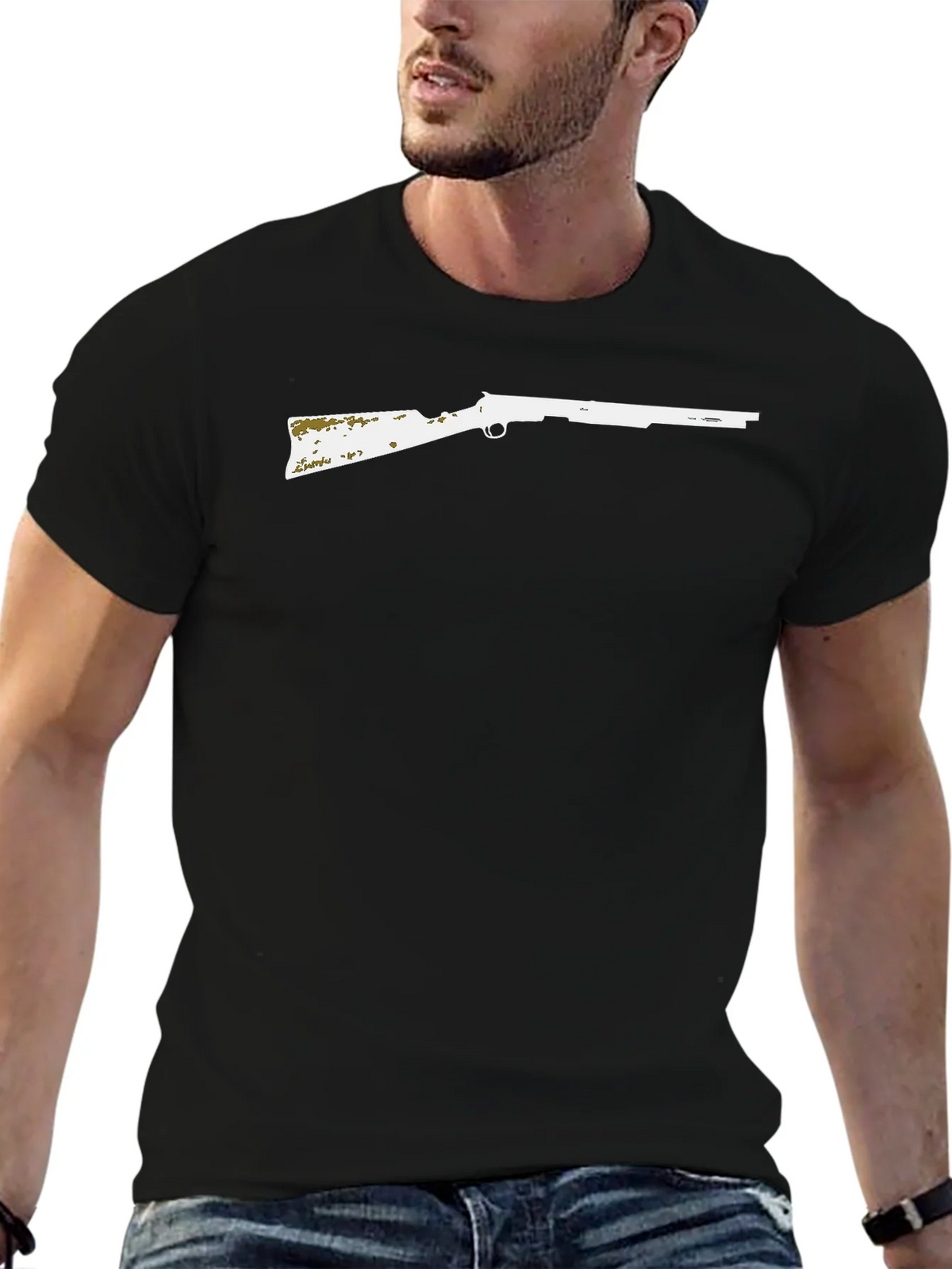 Rifle Graphic Tee - Black Crew Neck product image 3