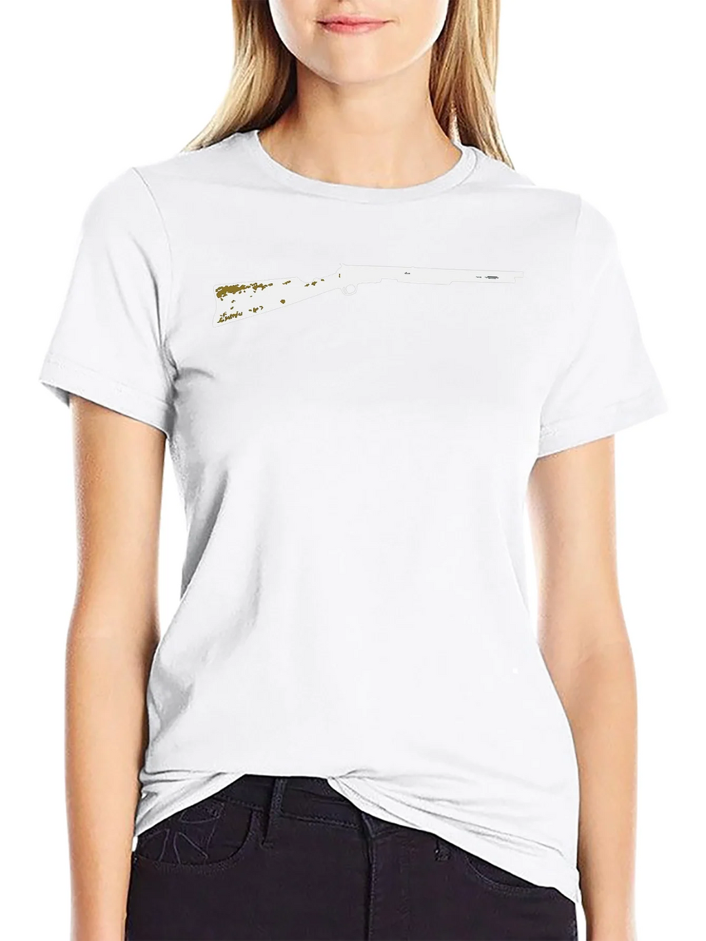 Rifle Graphic Tee - Black Crew Neck product image 4
