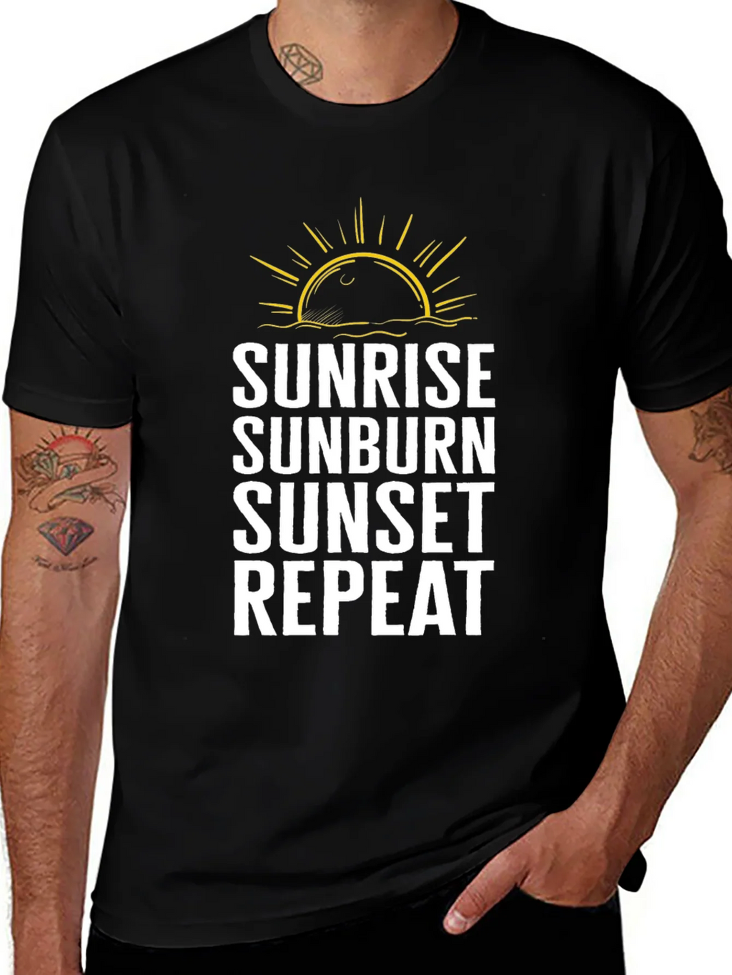 Sunrise Sunburn Sunset Repeat Graphic Tee product image 1