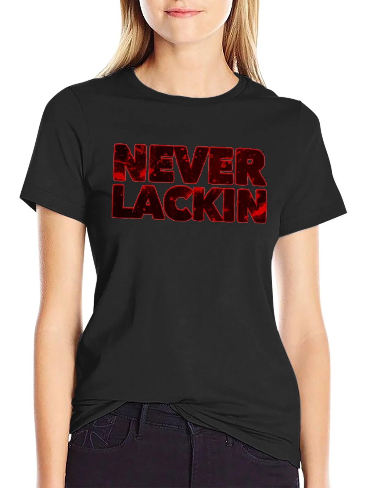 Never Lackin Graphic Print Black T-Shirt product image 2