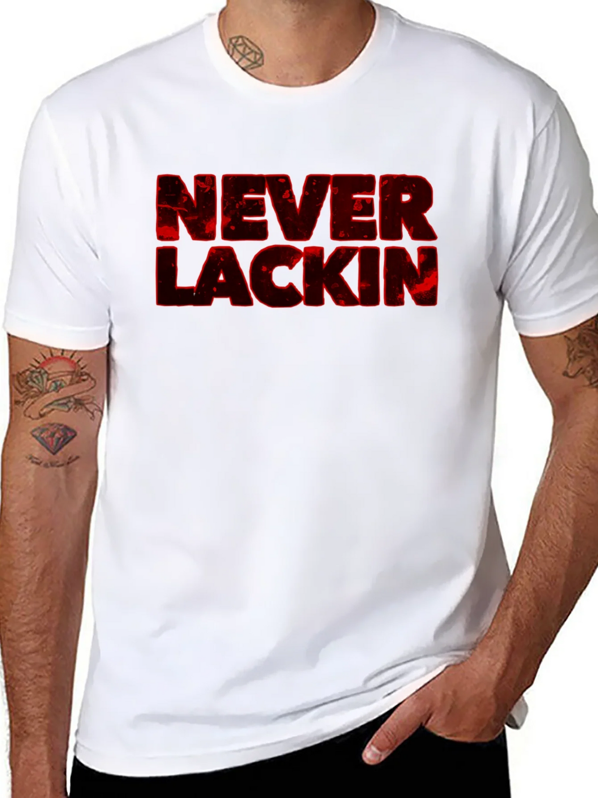 Never Lackin Graphic Print Black T-Shirt product image 7