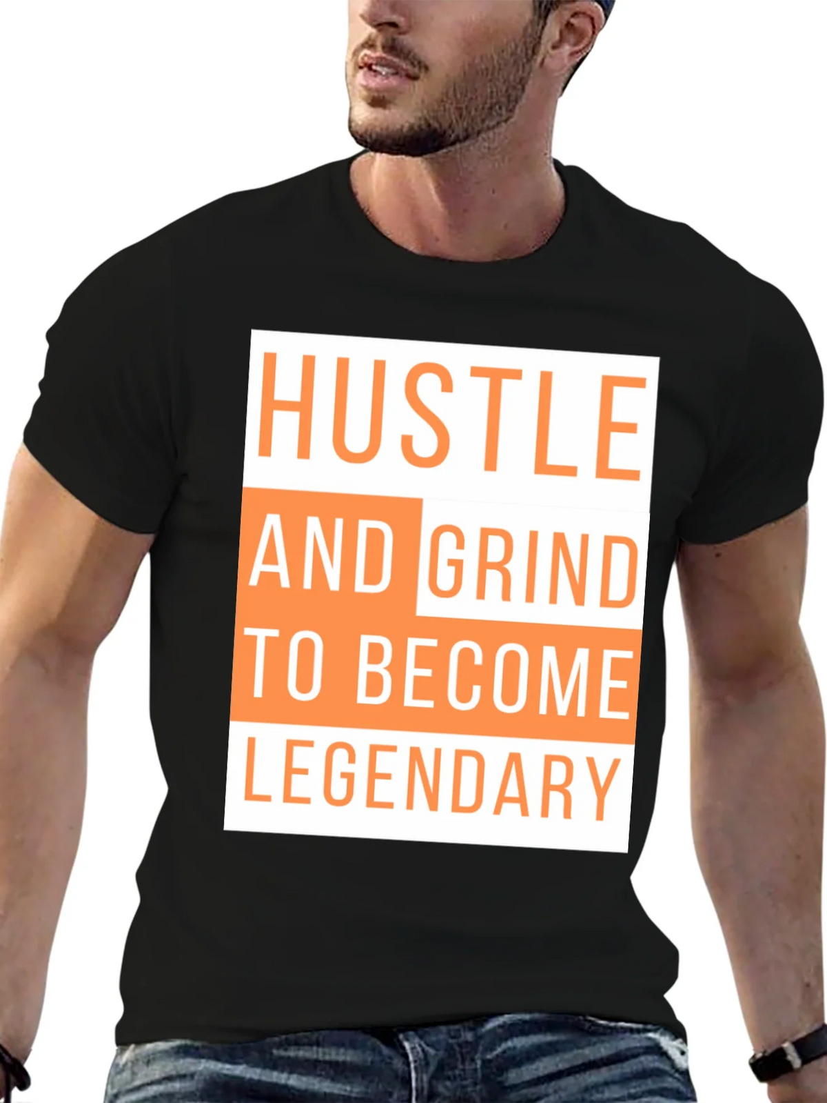 Hustle & Grind Legendary Black T-Shirt product image 6