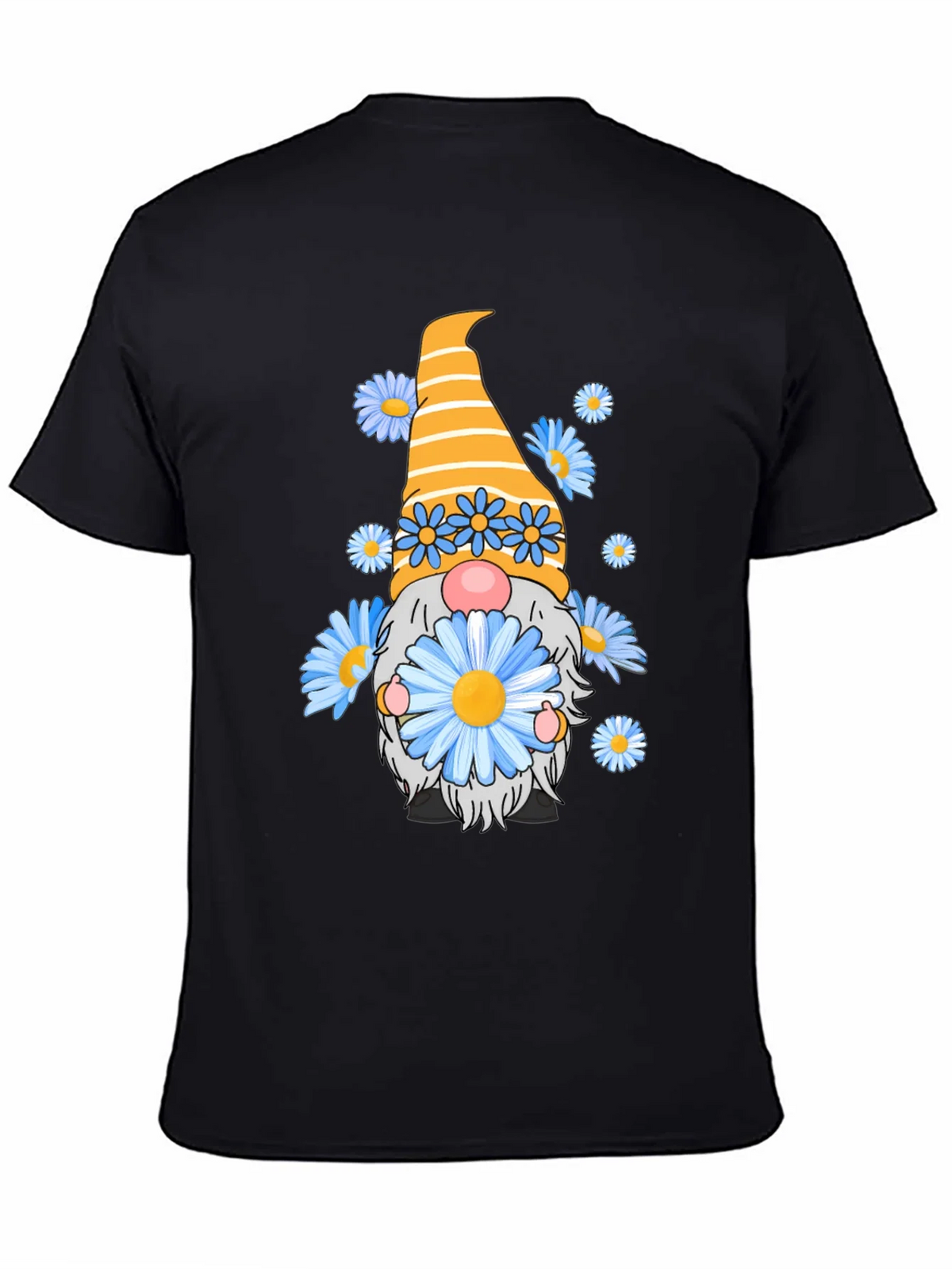 Daisy Gnome Graphic Tee - Whimsical Black T-Shirt product image 2
