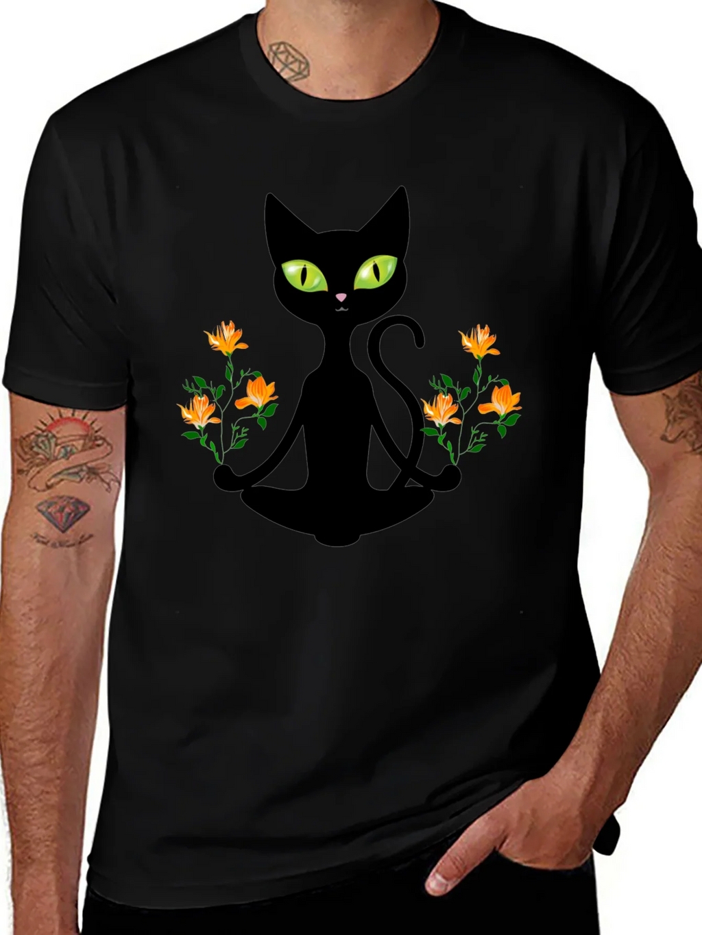 Meditating Cat Graphic Tee product image 1