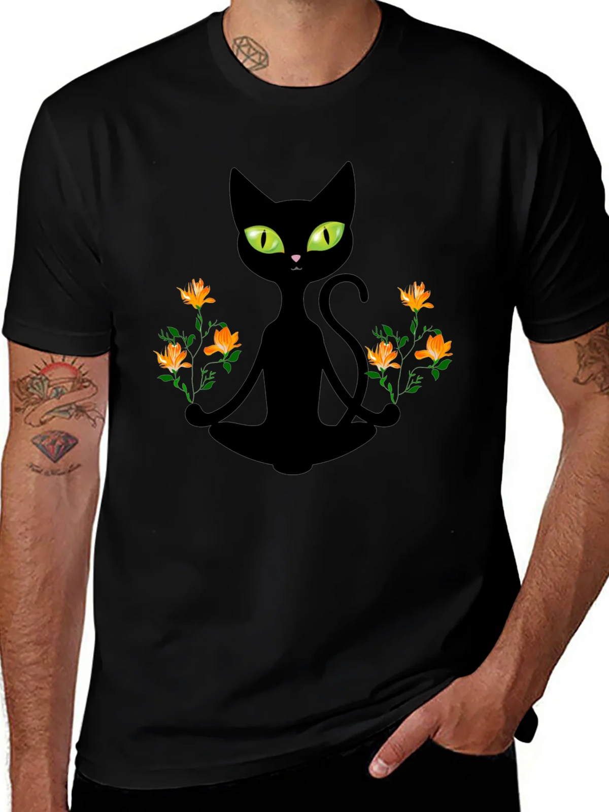 Meditating Cat Graphic Tee product image 1