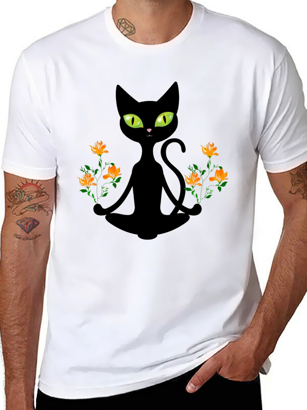 Meditating Cat Graphic Tee product image 7