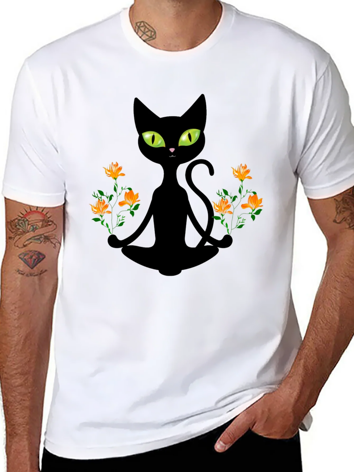 Meditating Cat Graphic Tee product image 7