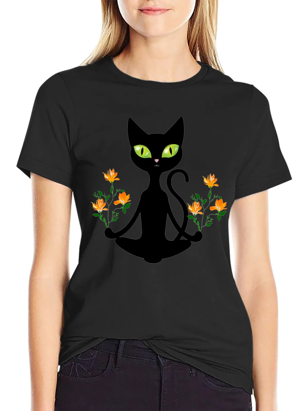 Meditating Cat Graphic Tee product image 2