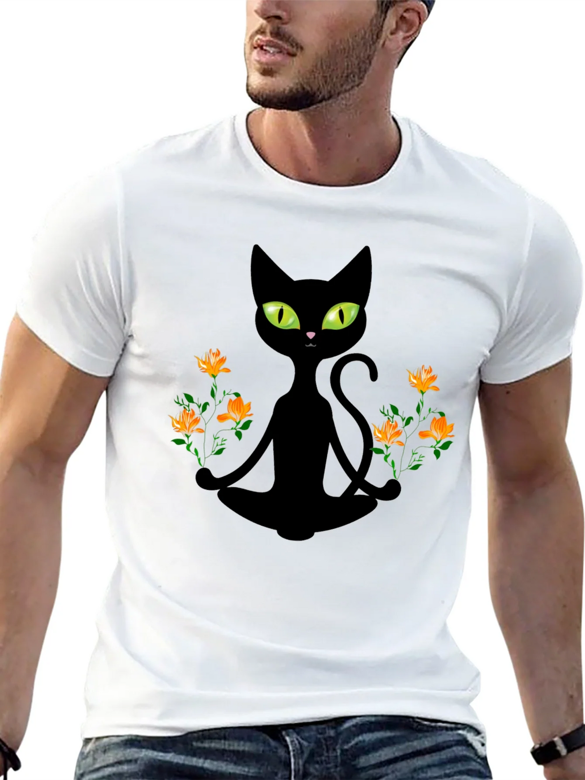 Meditating Cat Graphic Tee product image 11