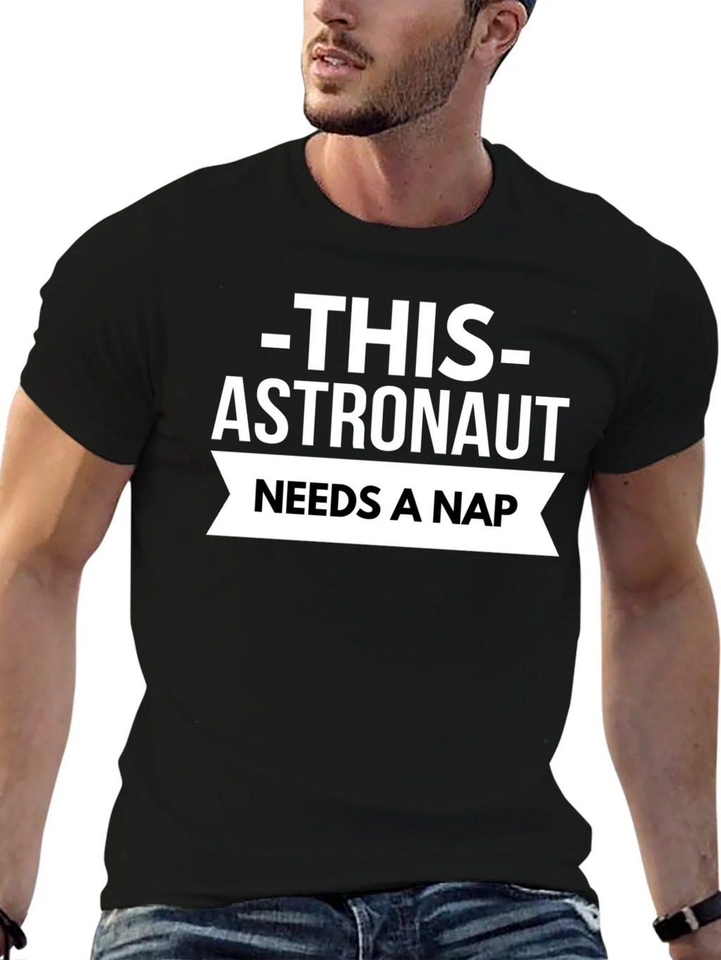 Astronaut Needs A Nap Black T-Shirt product image 6