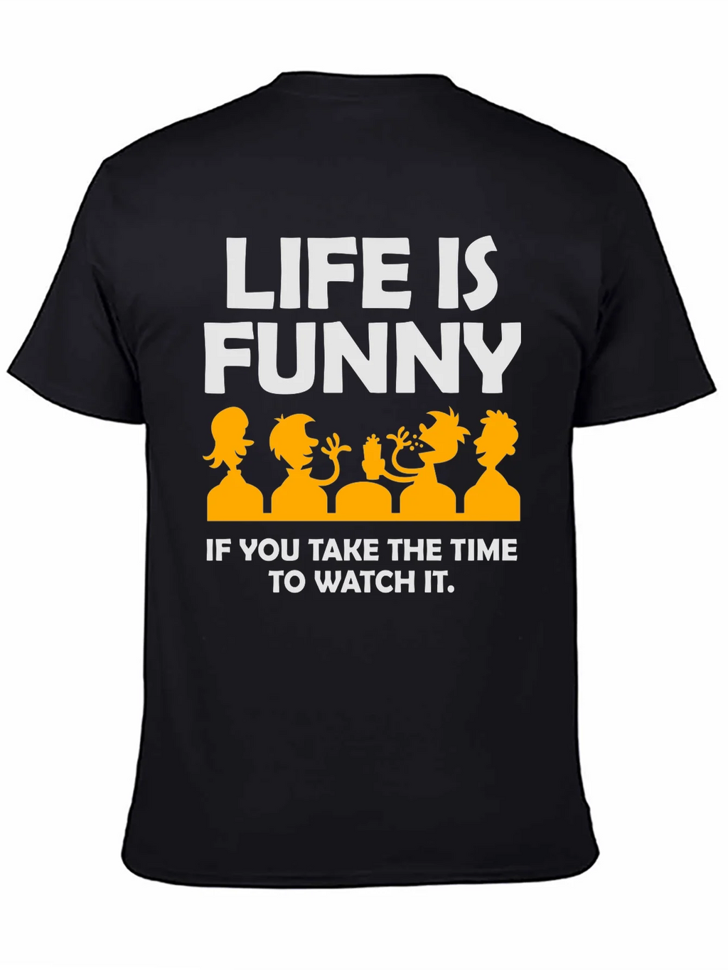 Life Is Funny Graphic T-Shirt - Black Crew Neck product image 4
