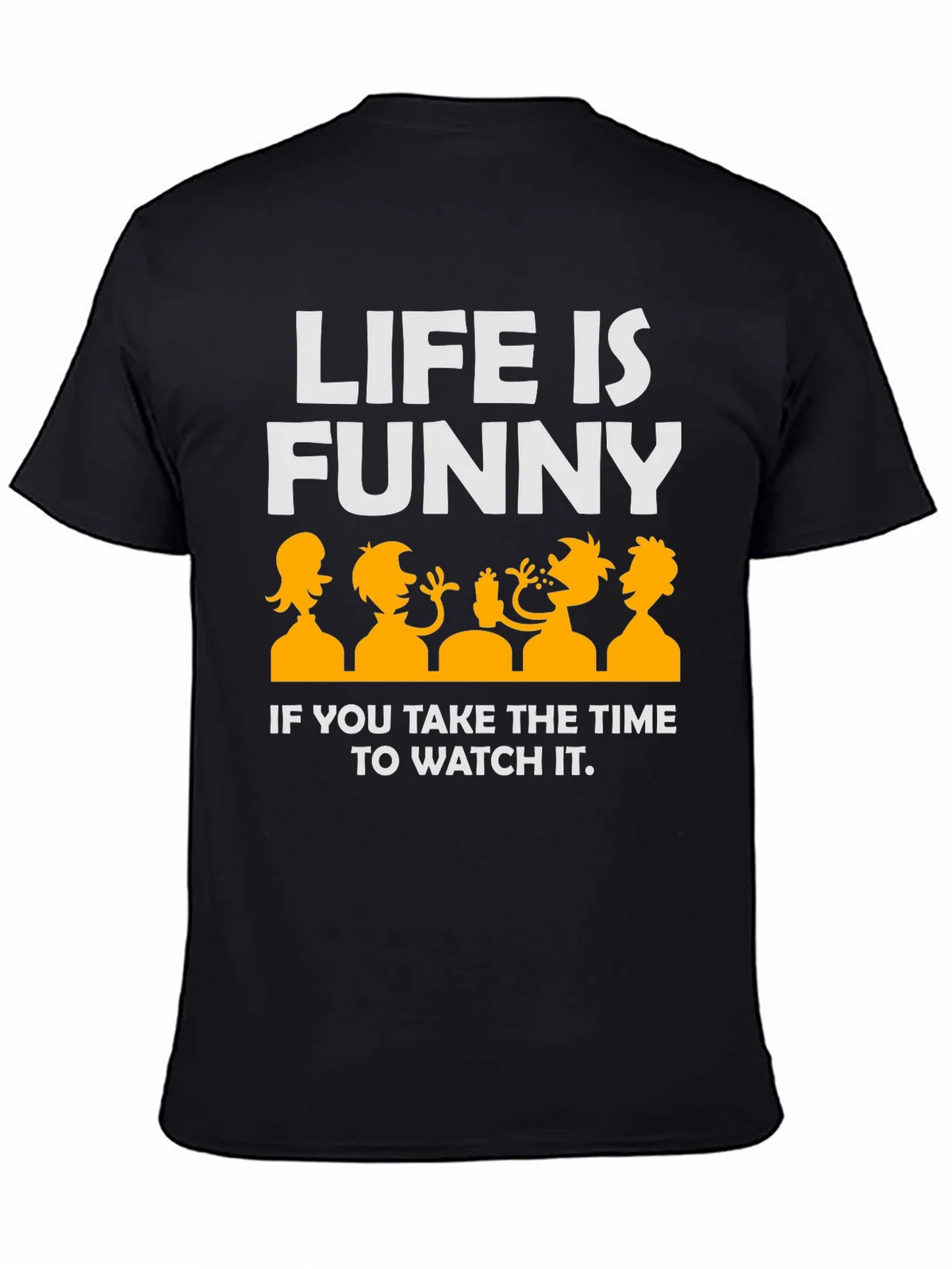 Life Is Funny Graphic T-Shirt - Black Crew Neck product image 4