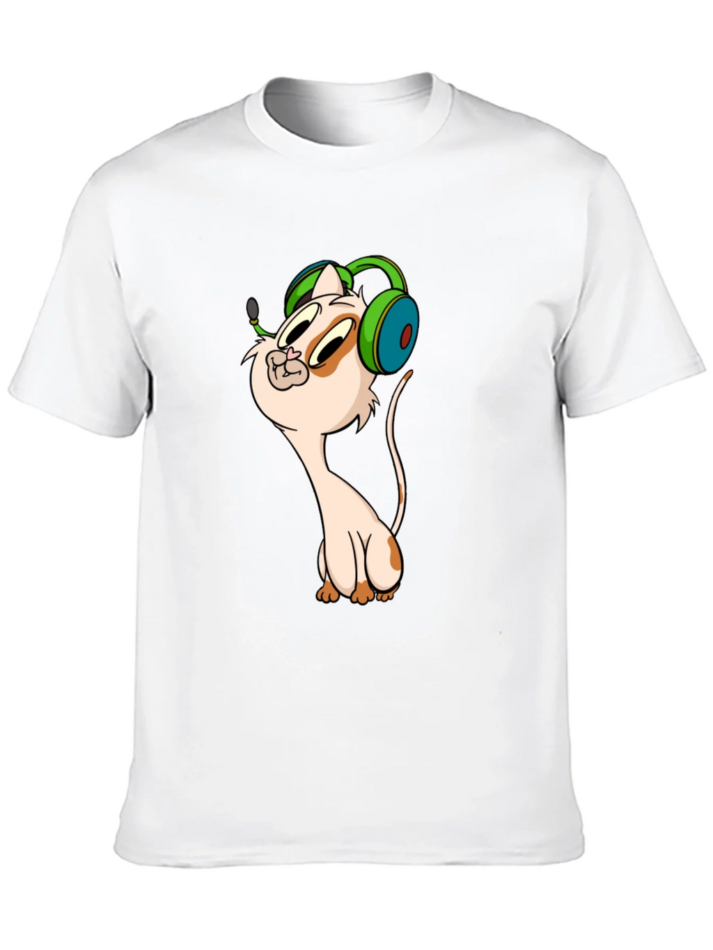 Cartoon Cat Gamer Graphic Tee - Black T-Shirt product image 9