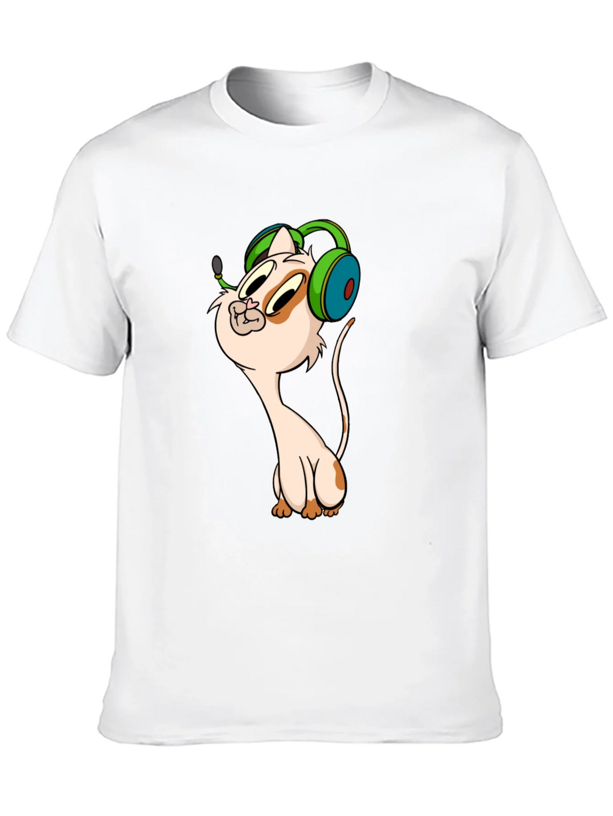 Cartoon Cat Gamer Graphic Tee - Black T-Shirt product image 9