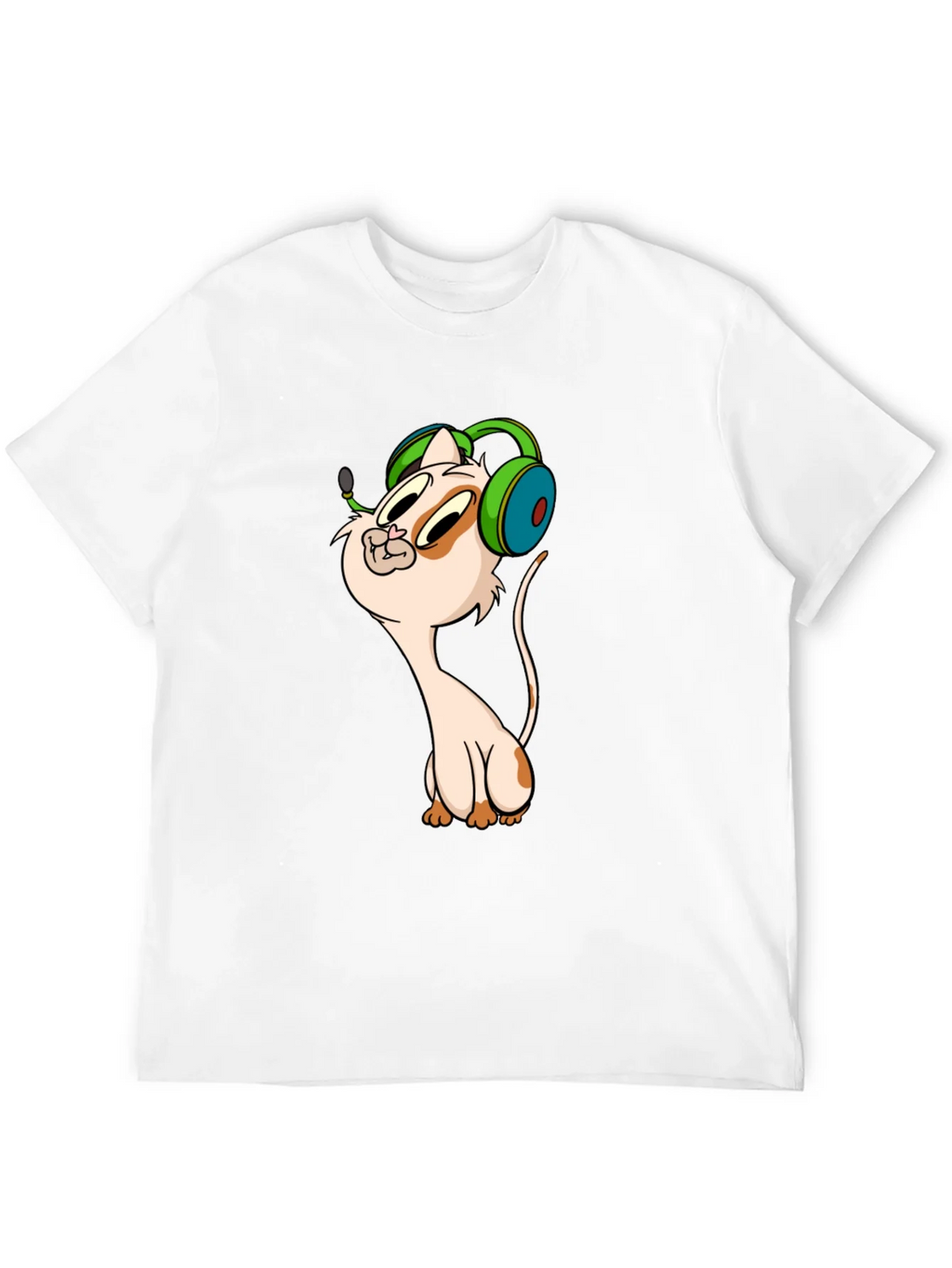 Cartoon Cat Gamer Graphic Tee - Black T-Shirt product image 11