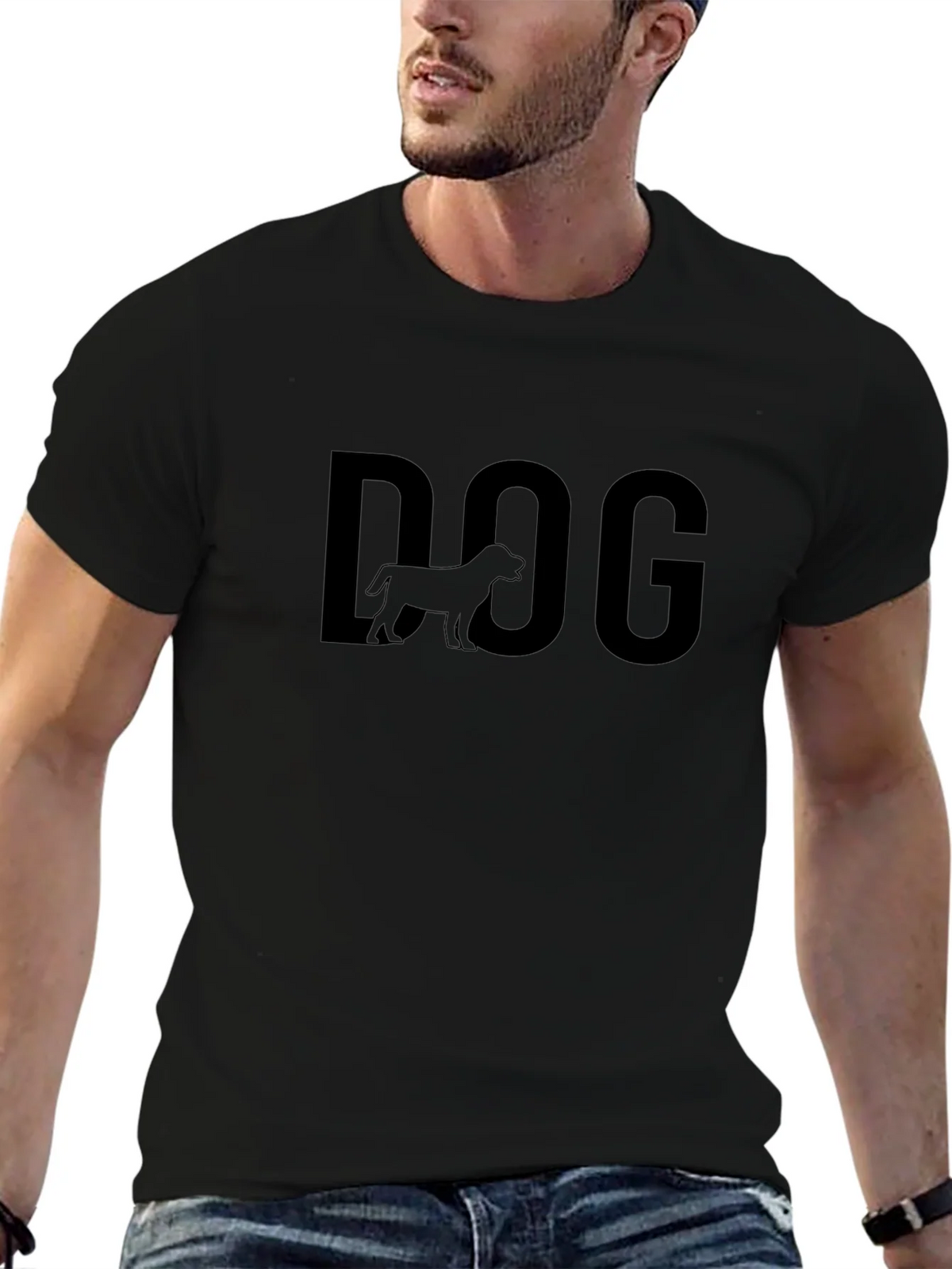 Dog Graphic Tee - Black Cotton T-Shirt product image 5