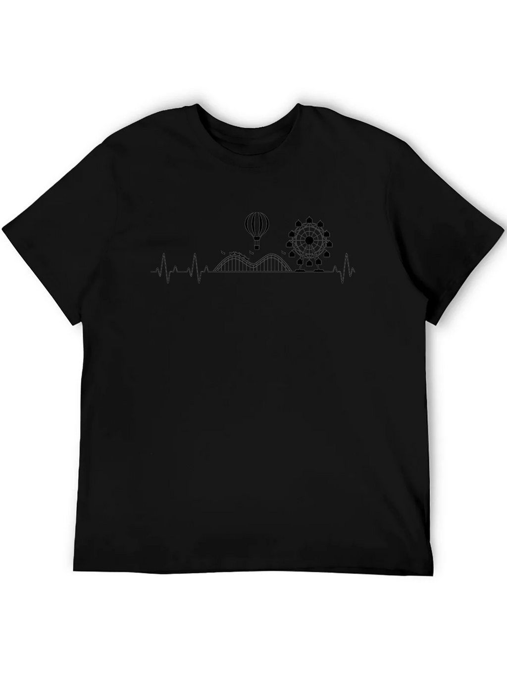 Amusement Park Heartbeat Graphic Tee - Black product image 5