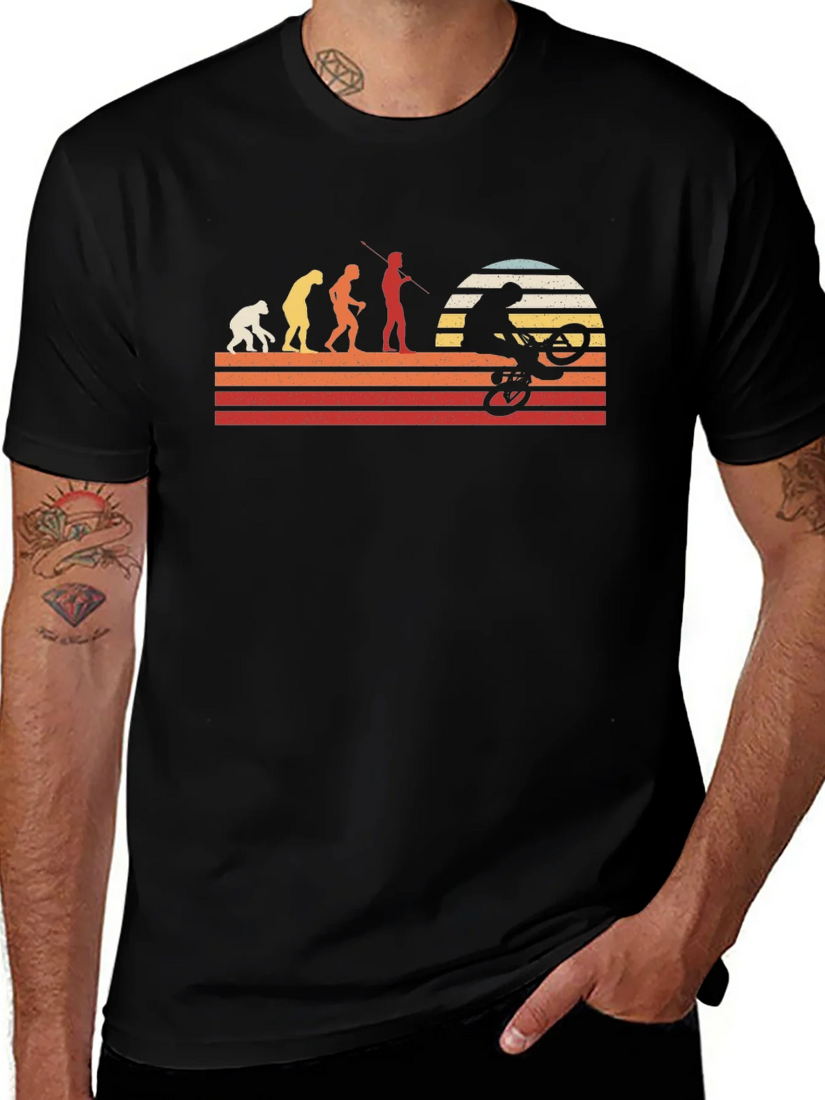 Evolution Mountain Biking Retro T-Shirt product image 1
