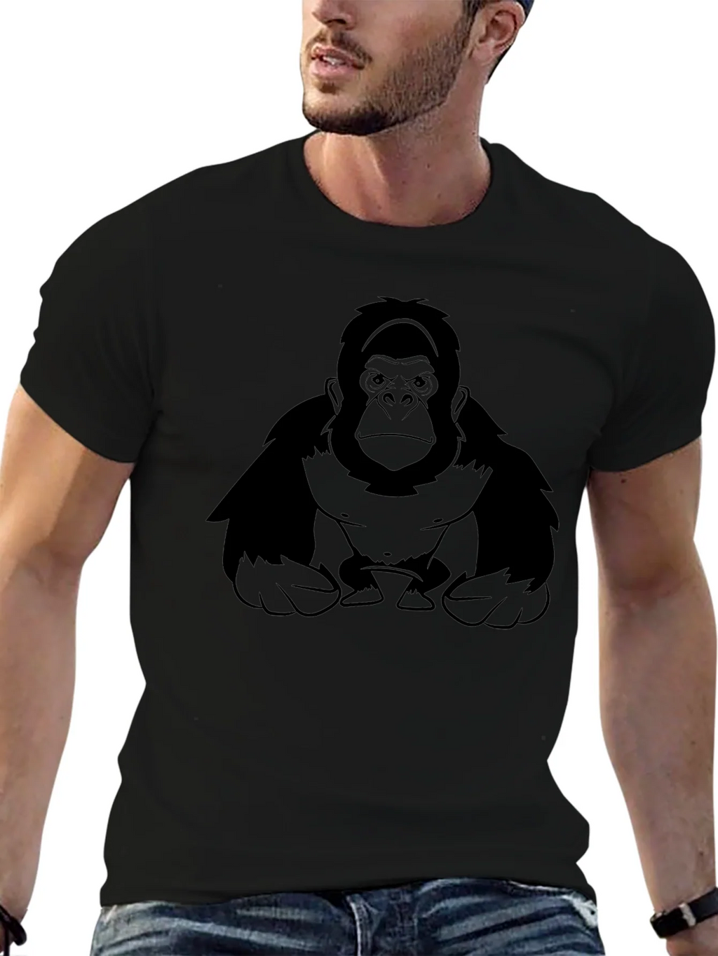 Gorilla Graphic Print Black T-Shirt product image 5