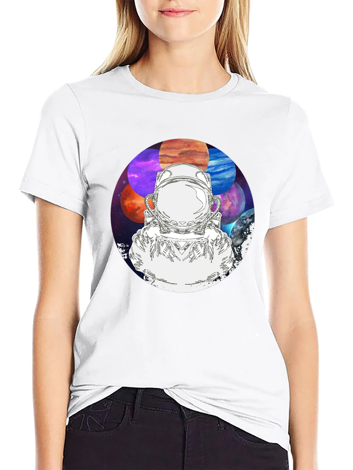 Astronaut & Planets Graphic Black T-Shirt product image 6