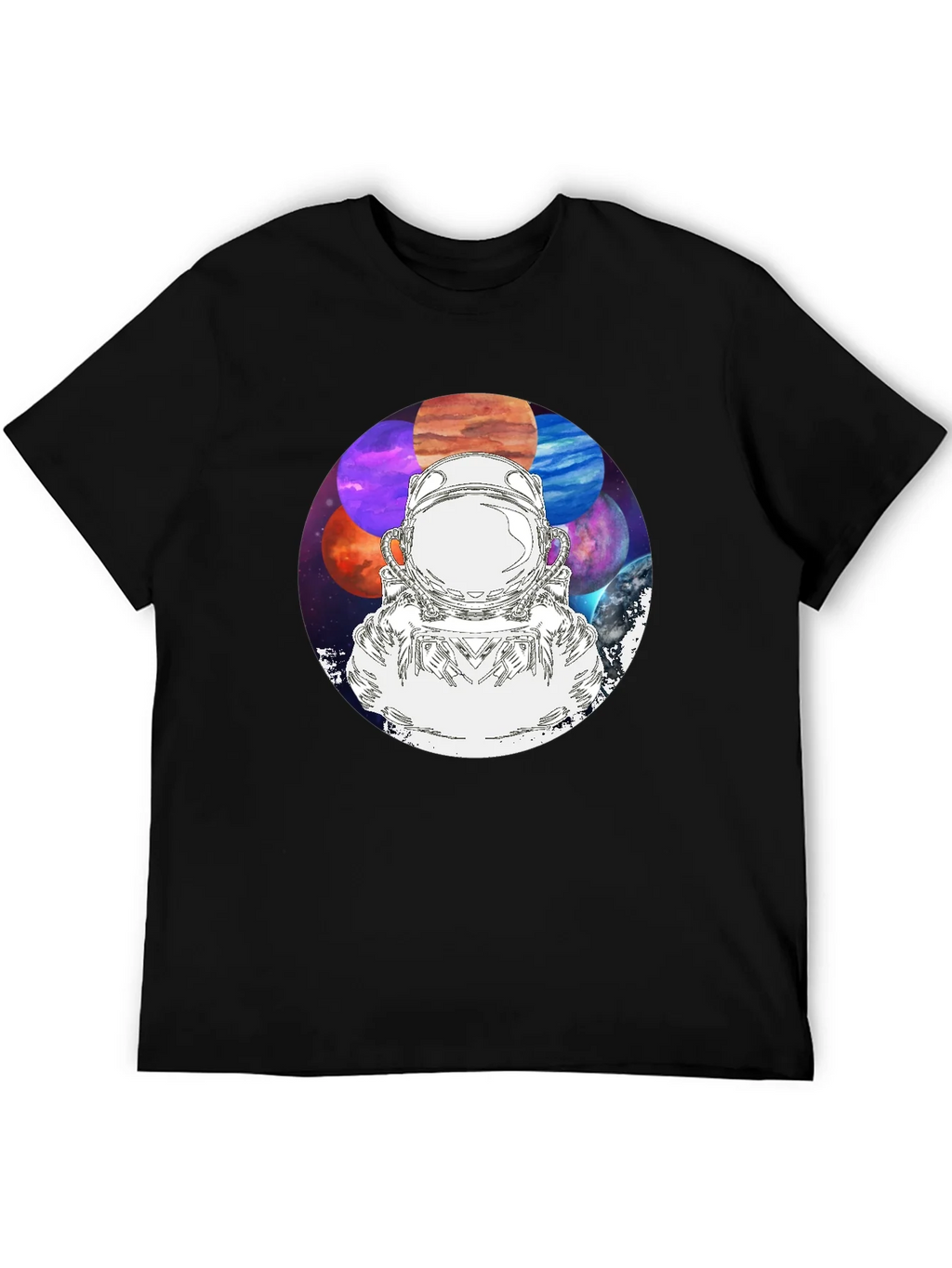 Astronaut & Planets Graphic Black T-Shirt product image 4