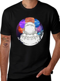 Astronaut & Planets Graphic Black T-Shirt product image 1