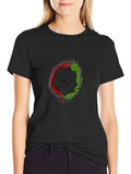 Abstract Rose Graphic Black T-Shirt product image 1