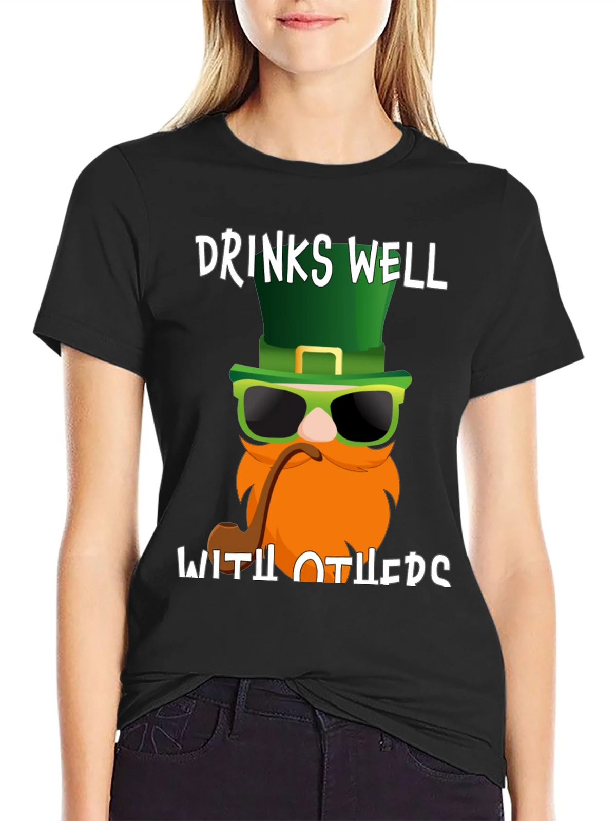 Drinks Well with Others St. Patricks Day T-Shirt product image 2