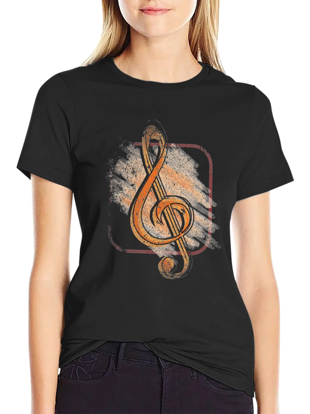 Vintage Music Treble Clef Graphic T-Shirt product image 2