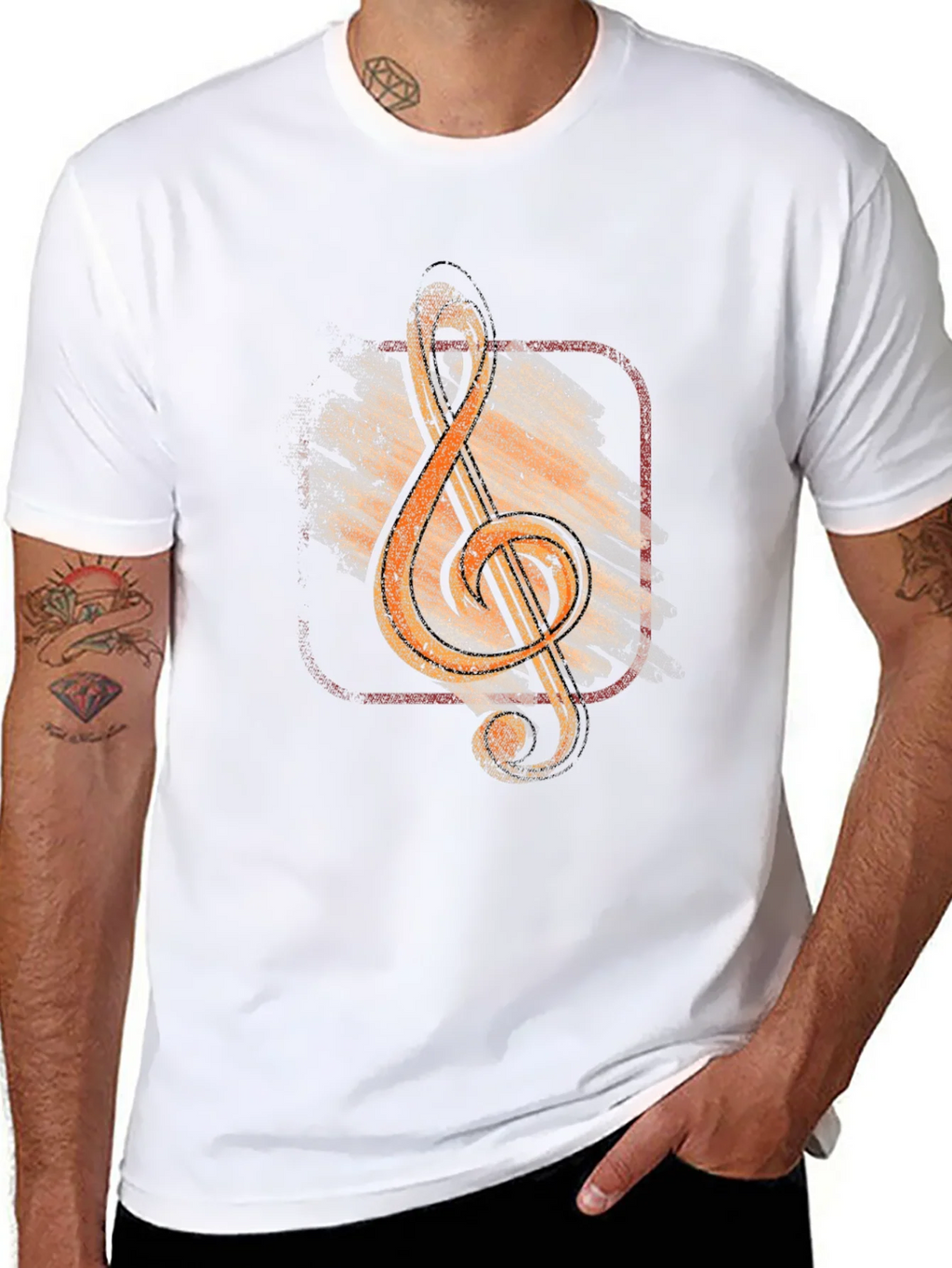 Vintage Music Treble Clef Graphic T-Shirt product image 7