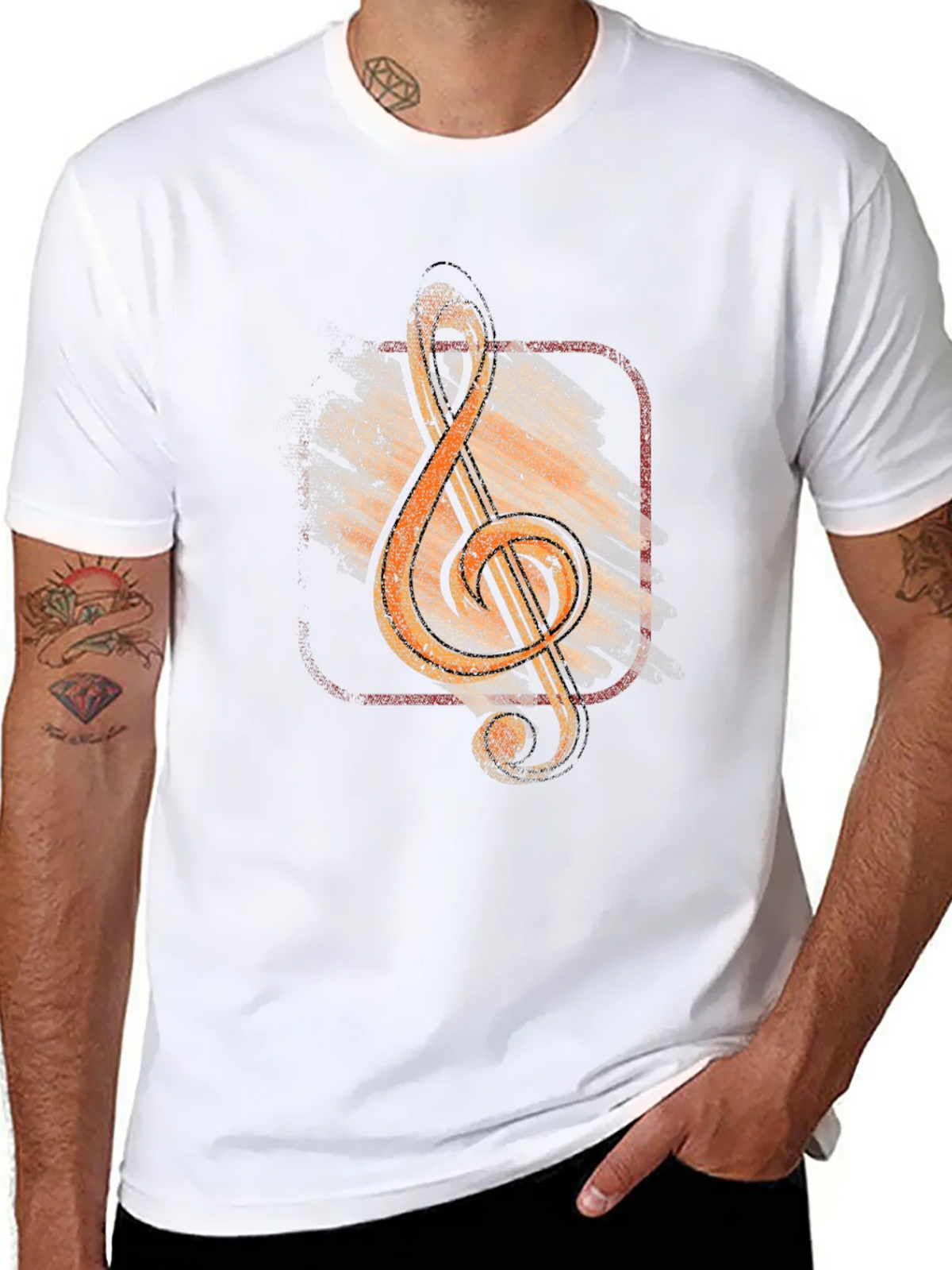 Vintage Music Treble Clef Graphic T-Shirt product image 7