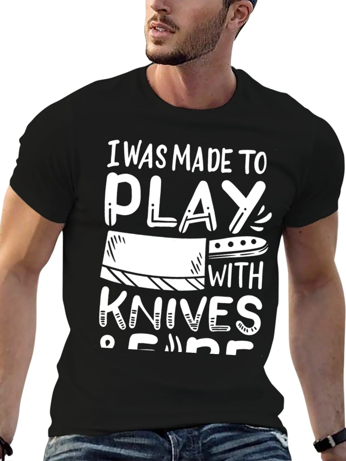 I Was Made to Play with Knives - Chef Humor T-Shirt product image 6
