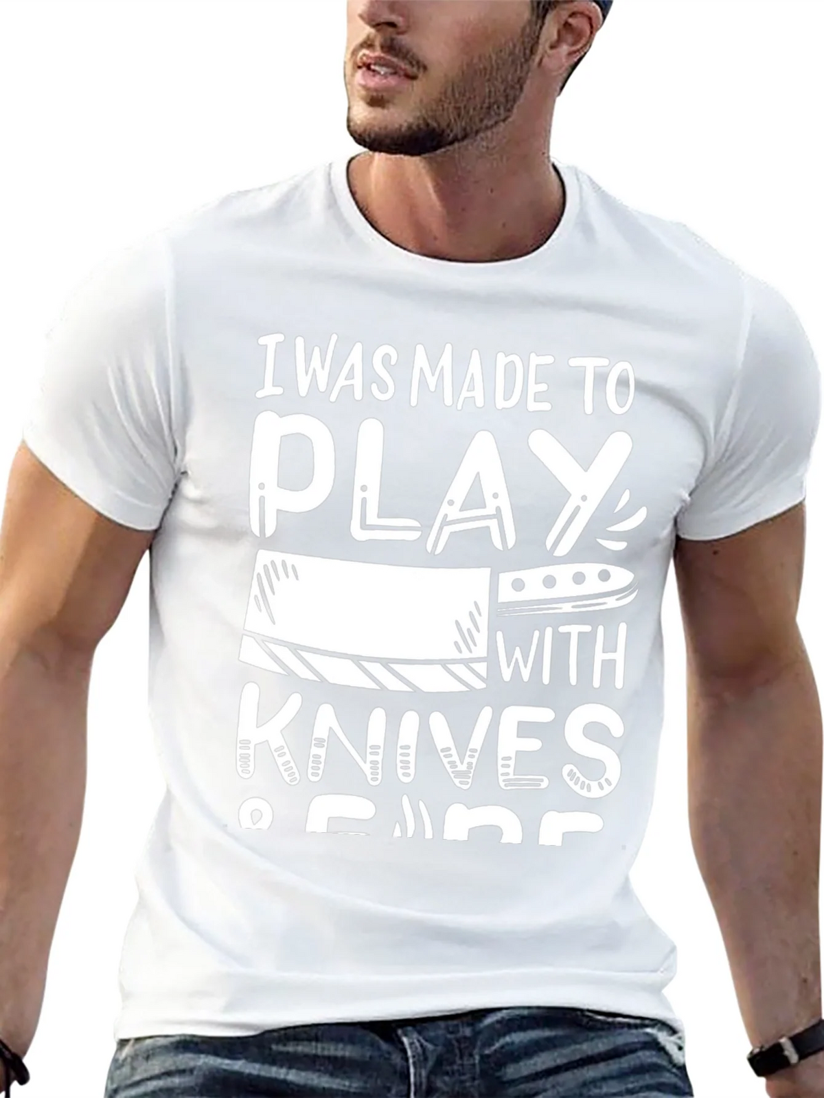 I Was Made to Play with Knives - Chef Humor T-Shirt product image 12
