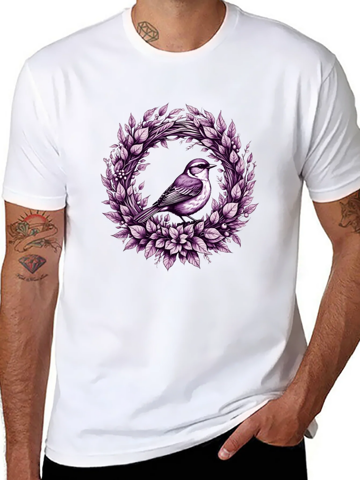 Bird & Floral Wreath Graphic Tee product image 7