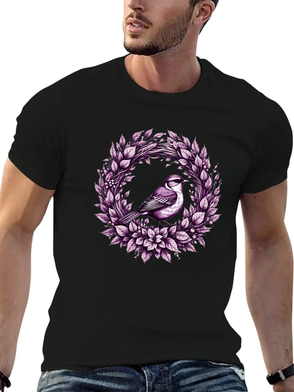 Bird & Floral Wreath Graphic Tee product image 6