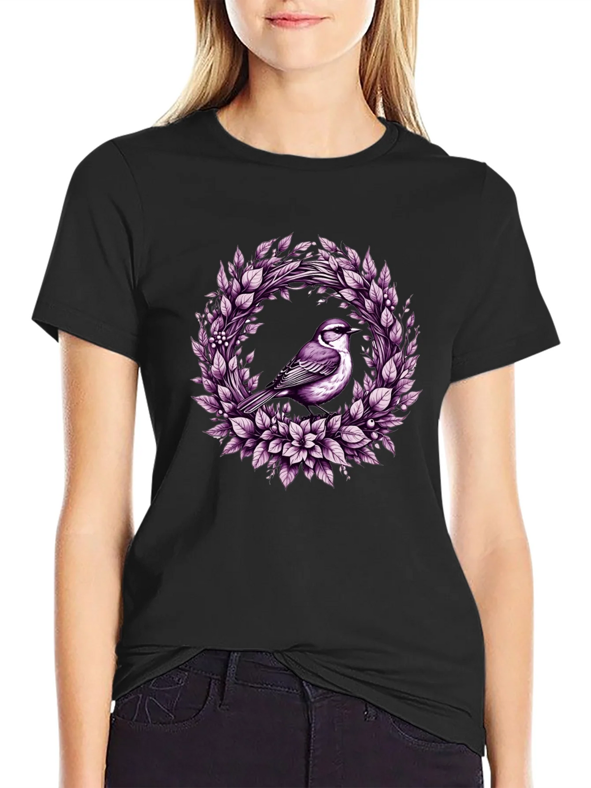 Bird & Floral Wreath Graphic Tee product image 2
