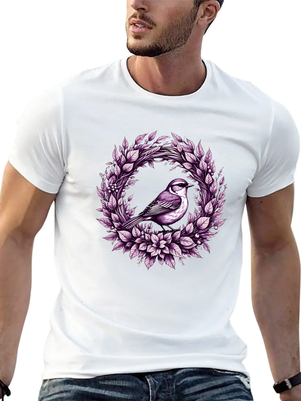 Bird & Floral Wreath Graphic Tee product image 12