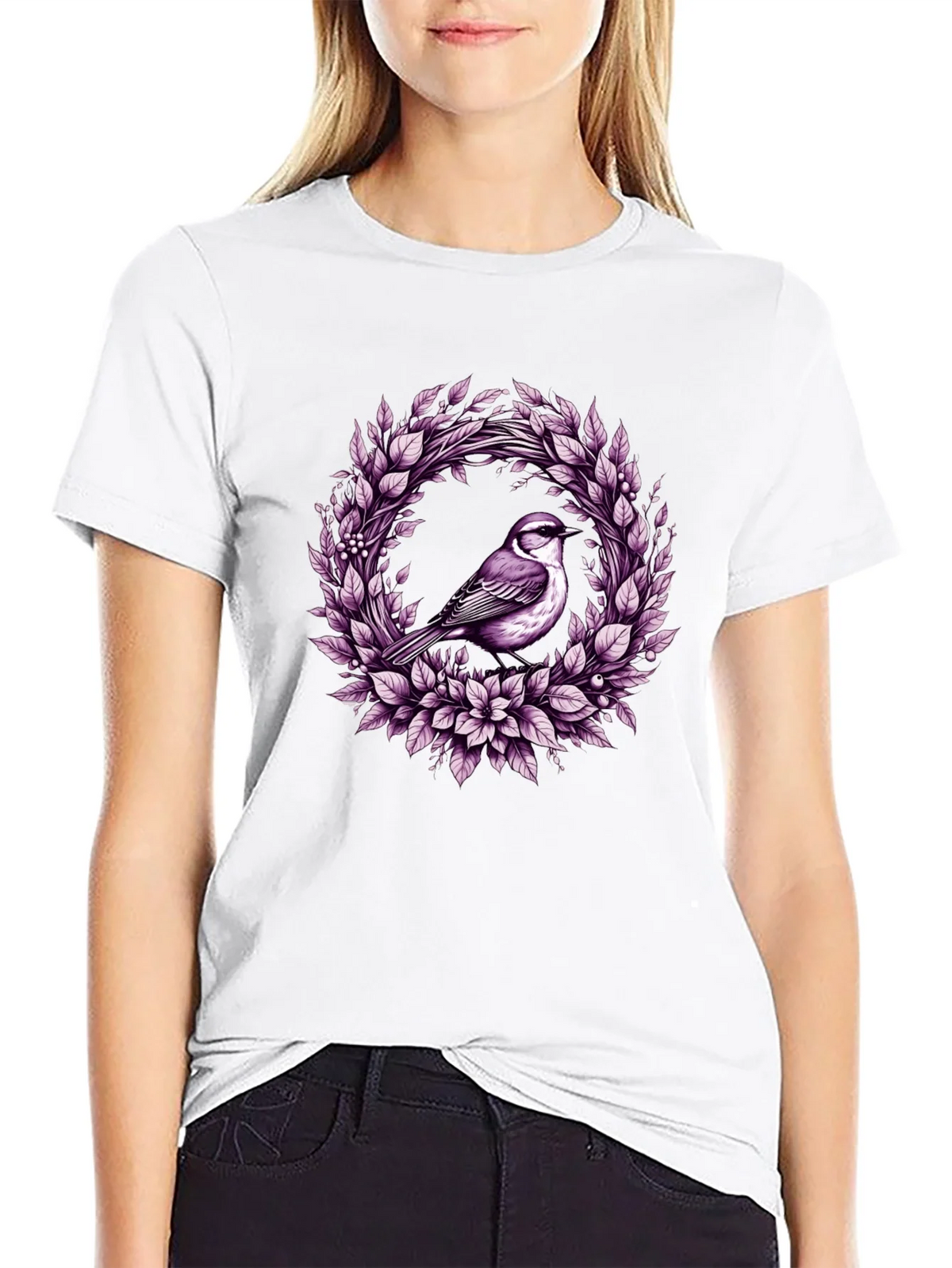 Bird & Floral Wreath Graphic Tee product image 8