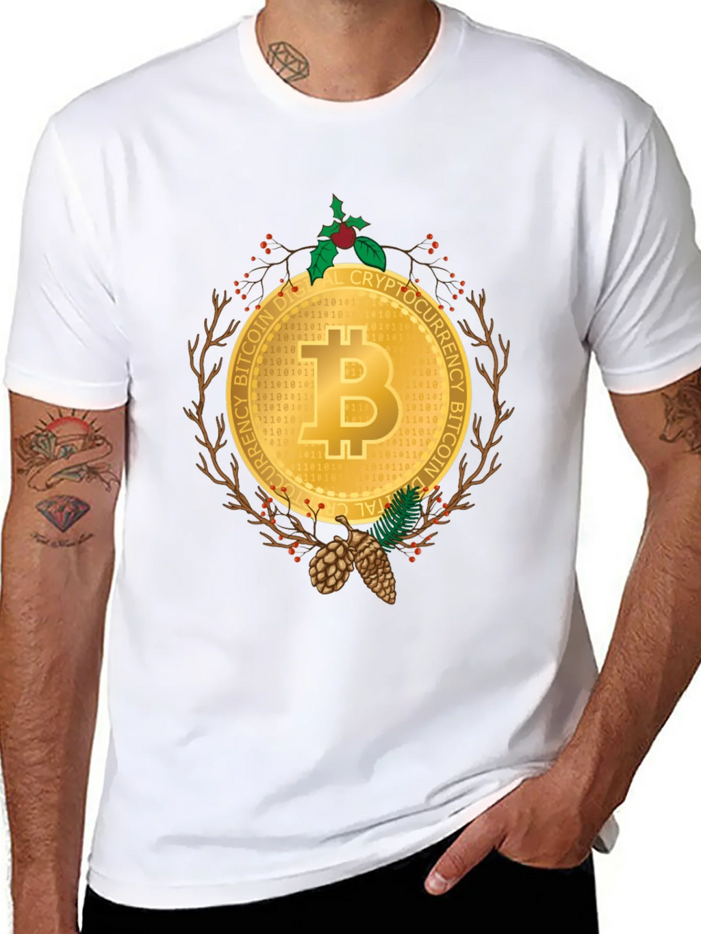 Bitcoin Christmas Holiday T-Shirt - Crypto Digital Currency product image 7