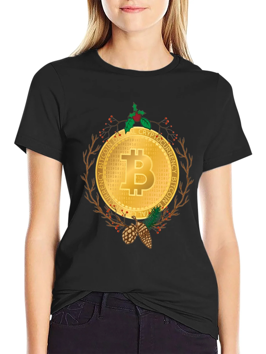Bitcoin Christmas Holiday T-Shirt - Crypto Digital Currency product image 2