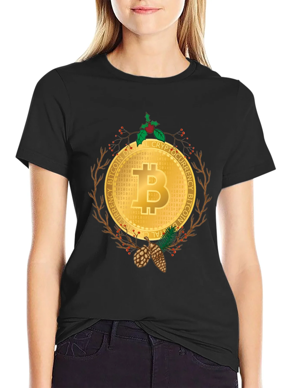 Bitcoin Christmas Holiday T-Shirt - Crypto Digital Currency product image 2